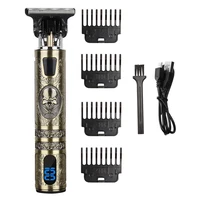 Electric Hair Clippers Barber Clippers Digital USB Chargingfor Men (Skull) 2
