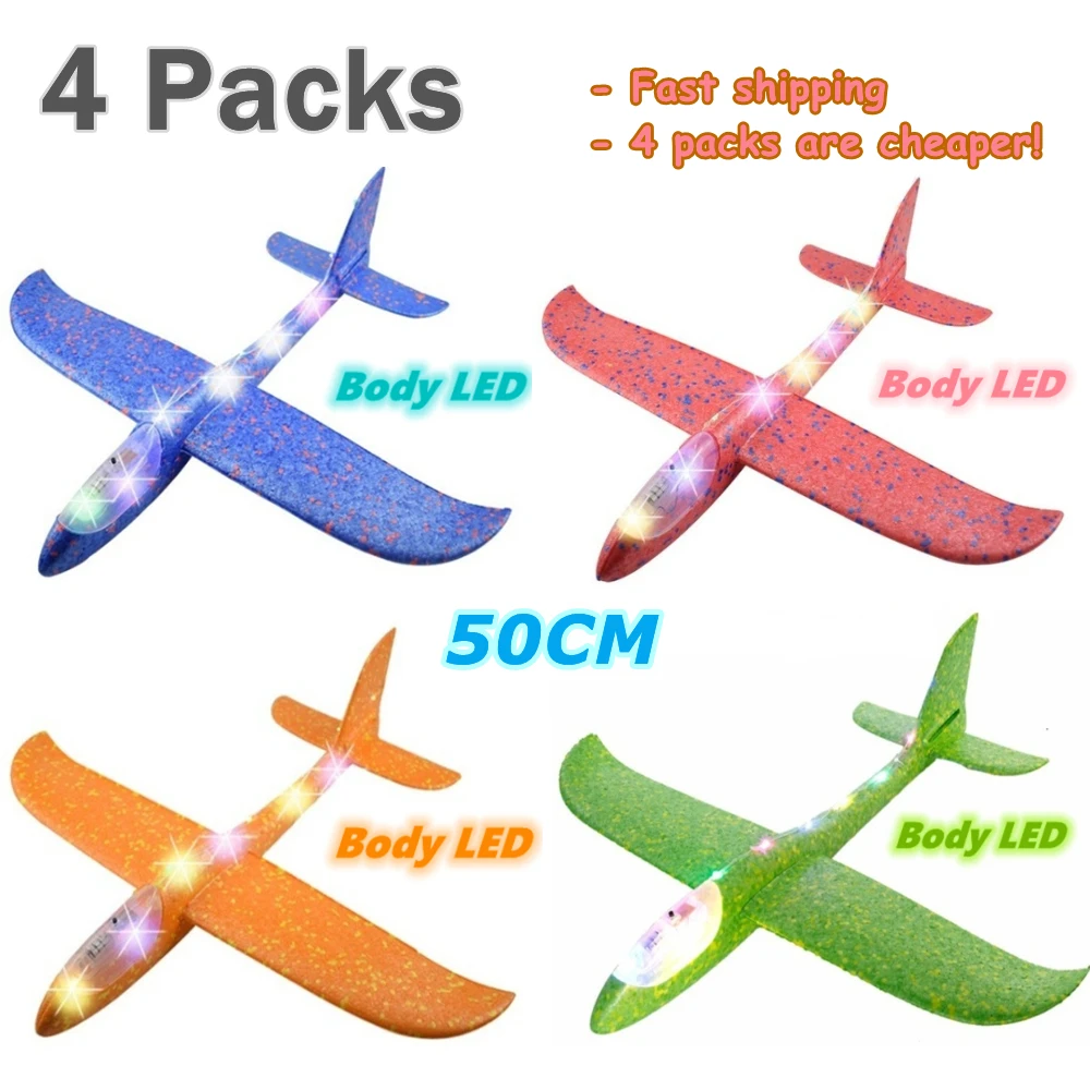 4 Pack 18.9 Airplane Toys, Boy Toys, 2 Flight Mode Foam Glider Plane for  Kids, Family Yard Game Flying Toys, Birthday Gifts for 3 4 5 6 7 8 9 10  Year Old Boys Girls Kids Party Favors, Random Color