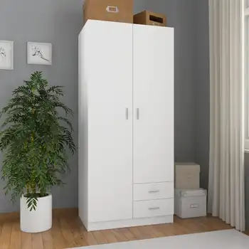 Armadio bianco 80x52x180 cm Mobili per camera da letto in compensato Arredamento per la casa Porta abiti 1