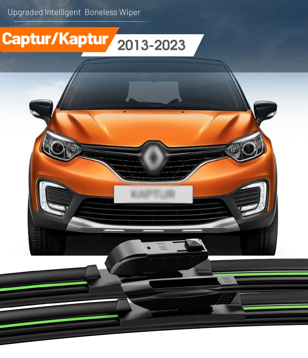 2x Für Renault Captur Kaptur 2013-2023 Frontscheibe Wischer Klingen 2014 2015 2016 2017 2018 2020 Windschutzscheibe fenster Zubehör – Detail 1