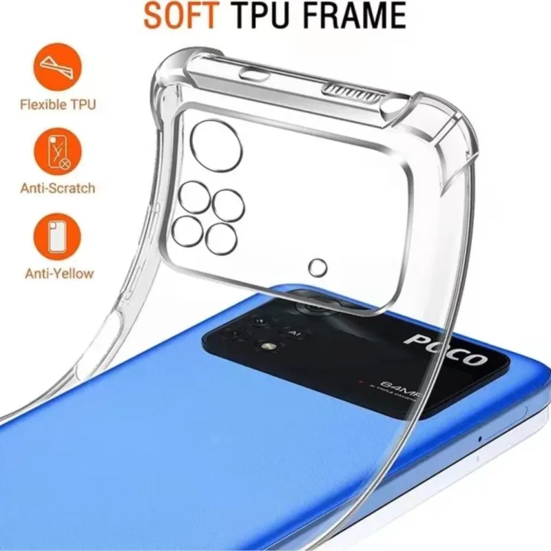 1.5MM Ultra-Protective Clear Silicone Air-Bag Case - Durable Shock-Absorbing Back Cover