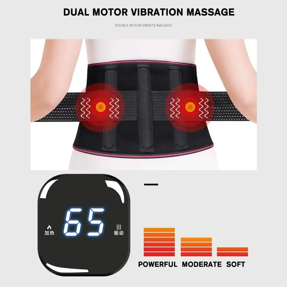 

Lumbar Support Belt Support Straps Waist Massager Electric Pain Vibration Therapy Heating Relief Cramps Menstrual Infrared K8O2