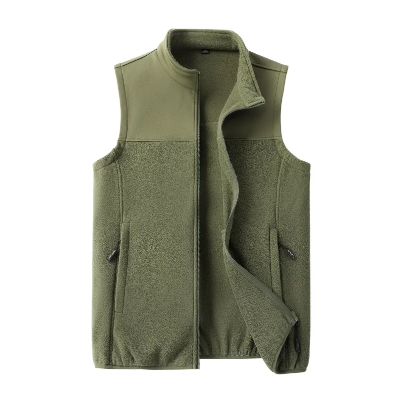 Wholesale softshell jacket polar fleece vest men 100% polyester windproof  softshell vest men black fleece vest Plus Size 8XL