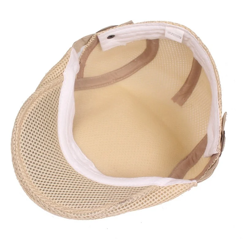 Beret Hat Breathable Hat Newsboy Cap Newsboy Hat Casual Hat Woolen Beret Men Summer Hats Breathable Mesh Caps Outdoor Sun Hats Flat Cap Adjustable Caps For Father Gift