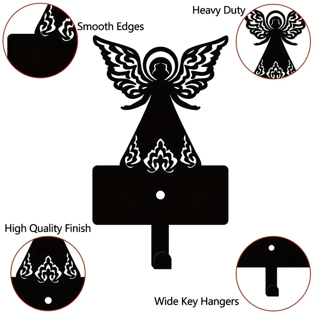 

HELLOYOUNG Metal Angel Coat Hook Key Belt Hanging Hook Wall Decoration Hook Christmas Decoration Thanksgiving Decoration Festiva