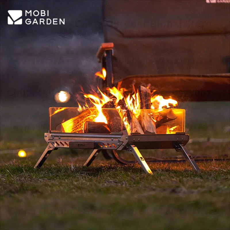MOBI GARDEN Outdoor Camping Firewood Stove Burning Fire Platform 5.7KG Stove Cooking Tea Stainless Steel Heating Bonfire Rack