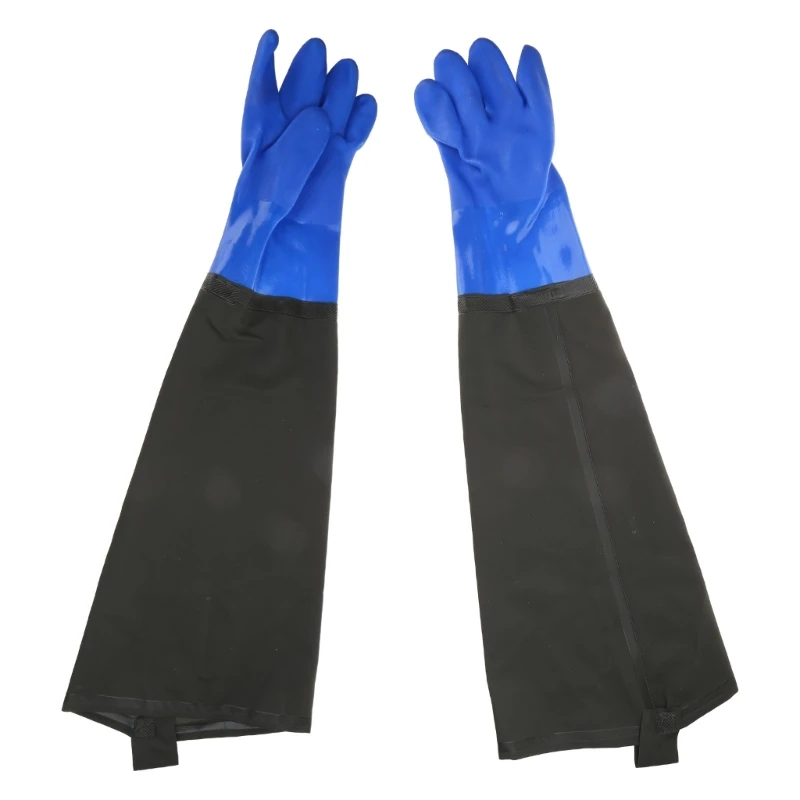 Long lasting Long Waterproof Rubber Gloves Pond Gloves Resistant Gloves for Dishwashing, Vehicle Cleaning G2AB 5