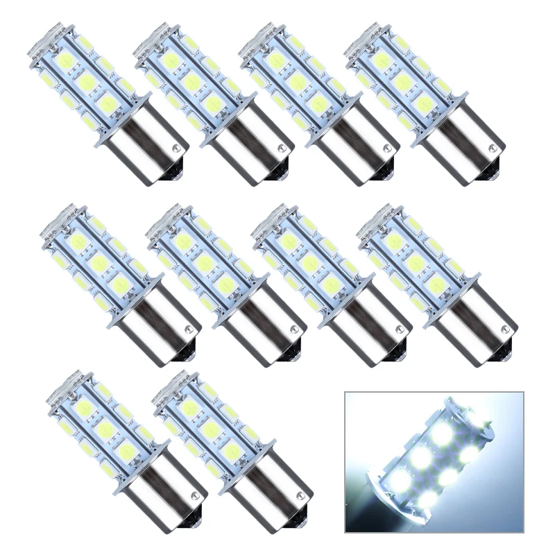 

10 шт., 12 В, 6000K, 1156, 1141, 18SMD