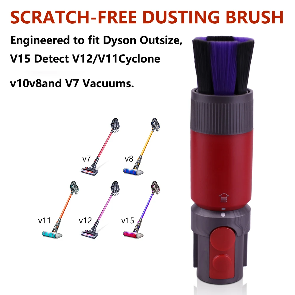 V8 V10 dust-free brush is suitable for Dyson V7 V11 V15 vacuum cleaner, soft bristle and scratch free dustproof brush, cleaning dust brush suction head parts for dyson v8 v7 v10 v11 robot vacuum cleaner accessories replacement connector hose kit