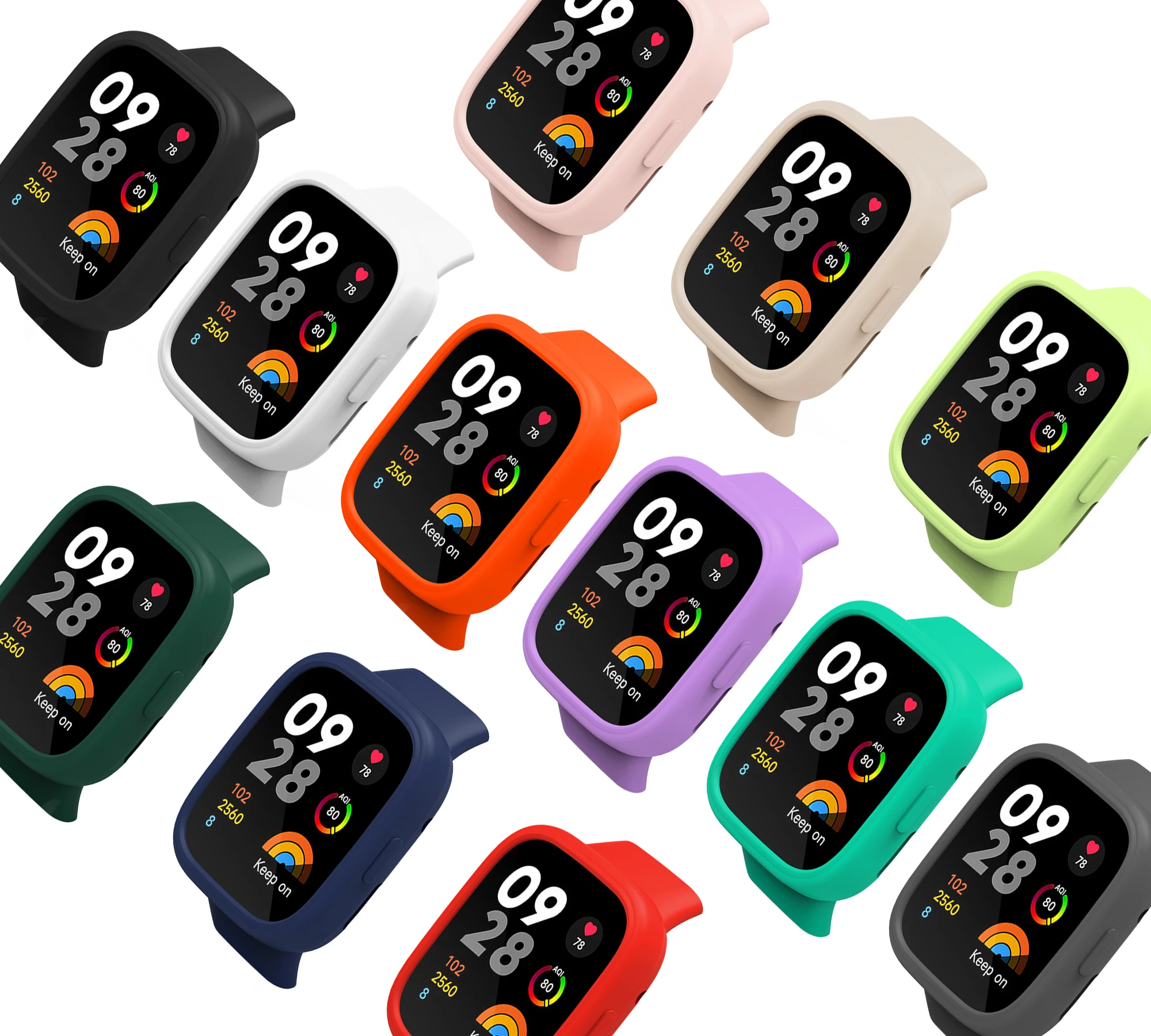 Premium Soft TPU Silicone Case for Smart Watch with Frame Screen Protector