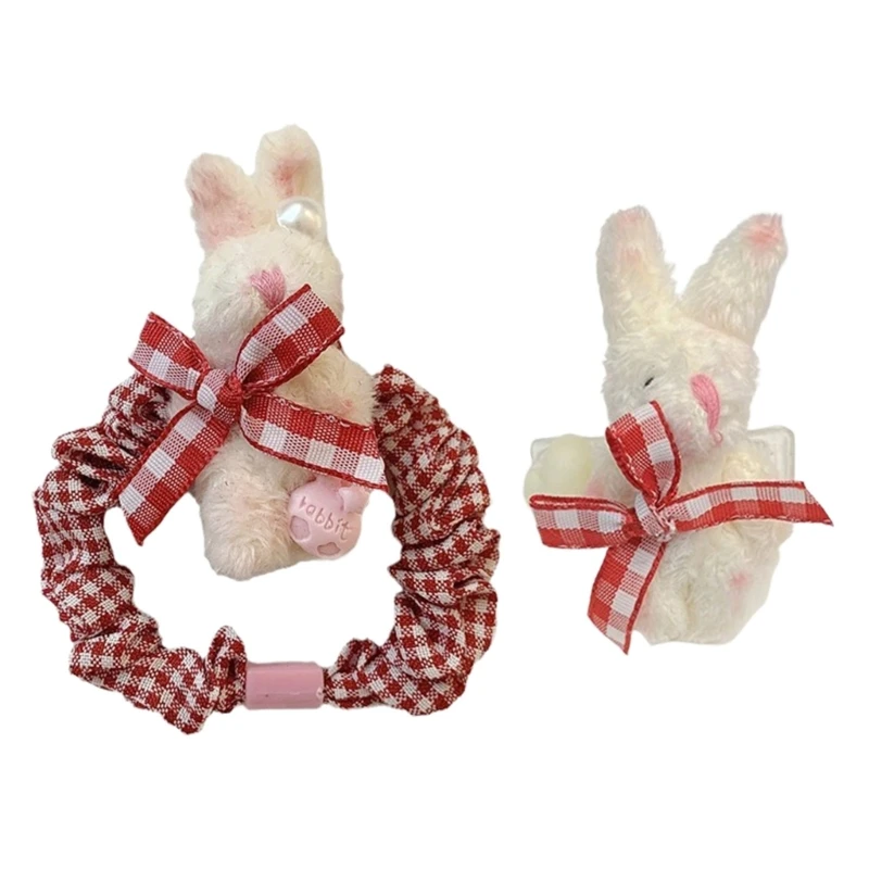

Rabbit Hair Clip Plush Elastic Hair Tie Durable Hair Accessories Non Slip Hairband Perfect Gift for Women Kids 264E