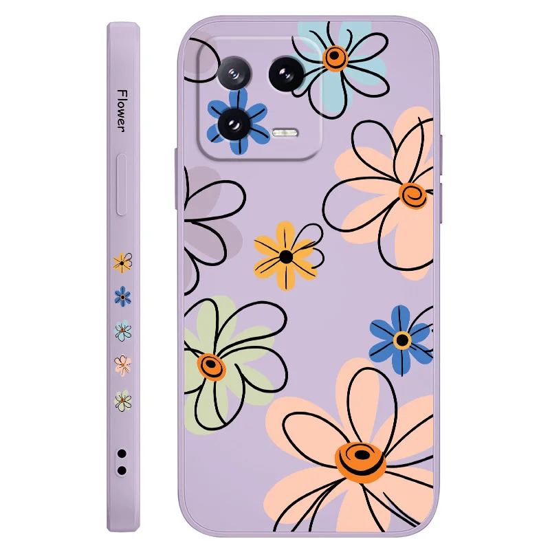 Enhanced Hoop Flower Liquid Silicone Phone Case Cover