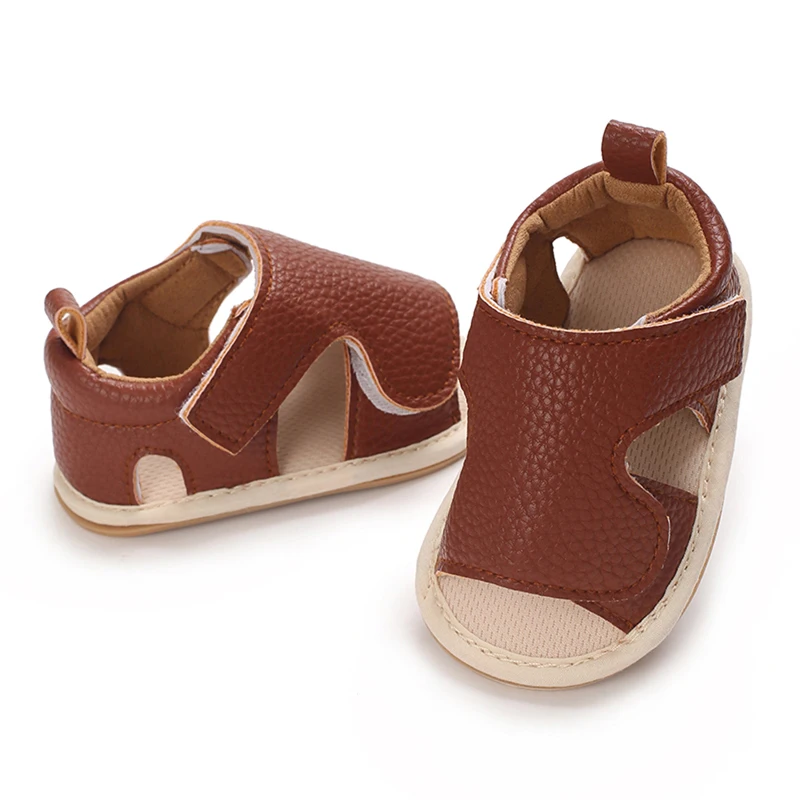 Baby Girl Summer PU Sandals Anti-slip Rubber Sole Open-Toe Shoes for Outdoor, School, Party