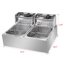 Description Picture 6 of itemFryer with 2 Baskets，5000W Commercial Deep Fryer, 12L Electric Dual Tank Deep Fryer, Countertop Double Basket And Heavy dut