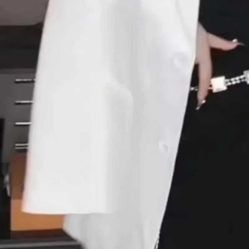 New Women's Top Coat Blazer Women Clothing High Street High-end Satin Small Suit Spring Fashion New Lapel Solid Color Office