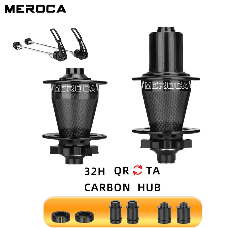 

MEROCA MTB Mountain Bike Carbon Fiber Hub Front 2 Bearings Rear 4 Support 8/9/10/11 Speed Bicycle Accessories Parts