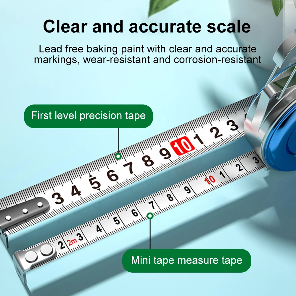 1pc Mini Tape Meter 2M Keychain Steel Tape Measure Delicate Small Steel Measuring Ruler Multipurpose Steel Tape Measure Gifts