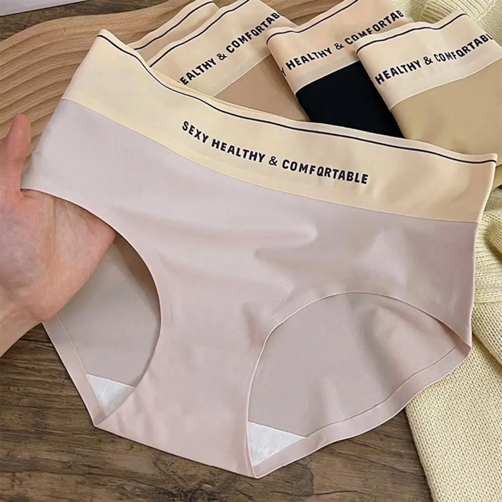 

Women Panties High Waist Seamless Ice Silk Women's Underpants for Slim Fit Tummy Control Soft Breathable Lady Briefs