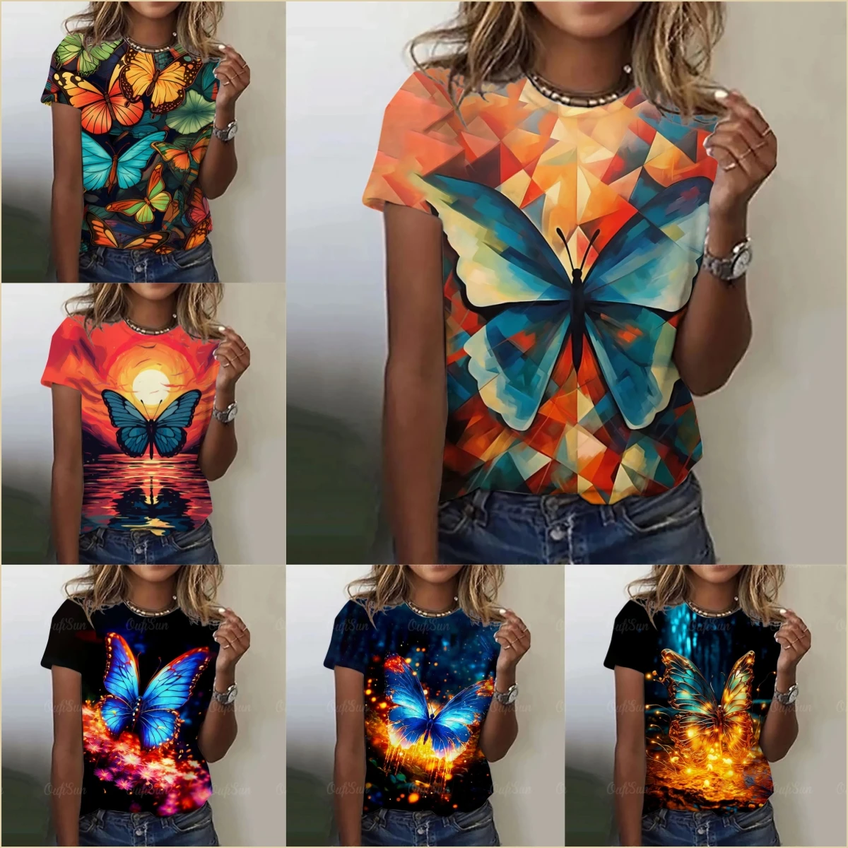 

Kids Butterfly Pattern T Shirts Fashion 3D Print Clothing Short Sleeve Clothes Children Aged 4-12 Years Summer Child Casual Tops