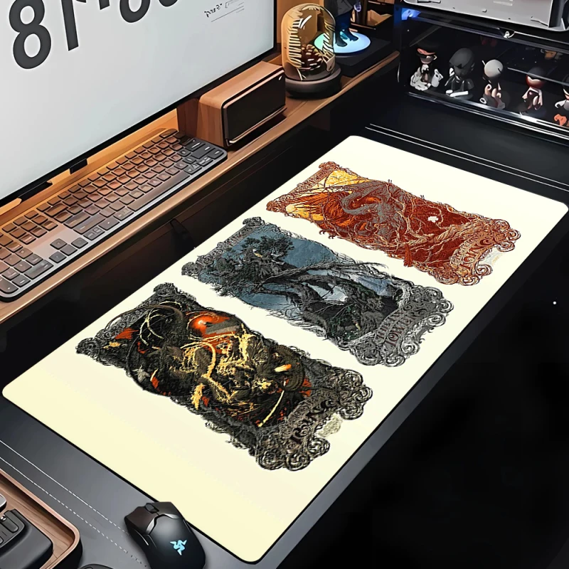 R-anéis Grande Jogo Mousepad Mouse Pad Tapete de Teclado pc Kawaii Jogos de Gabinete Computador Mesas Escritório Acessórios de Jogos xl - Imagem 4