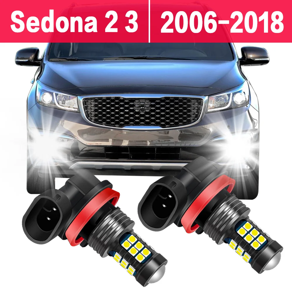 2X Car LED Fog Light Bulb For KIA Sedona 2 3 2006-2015 Accessories Automotive Front Fog Light