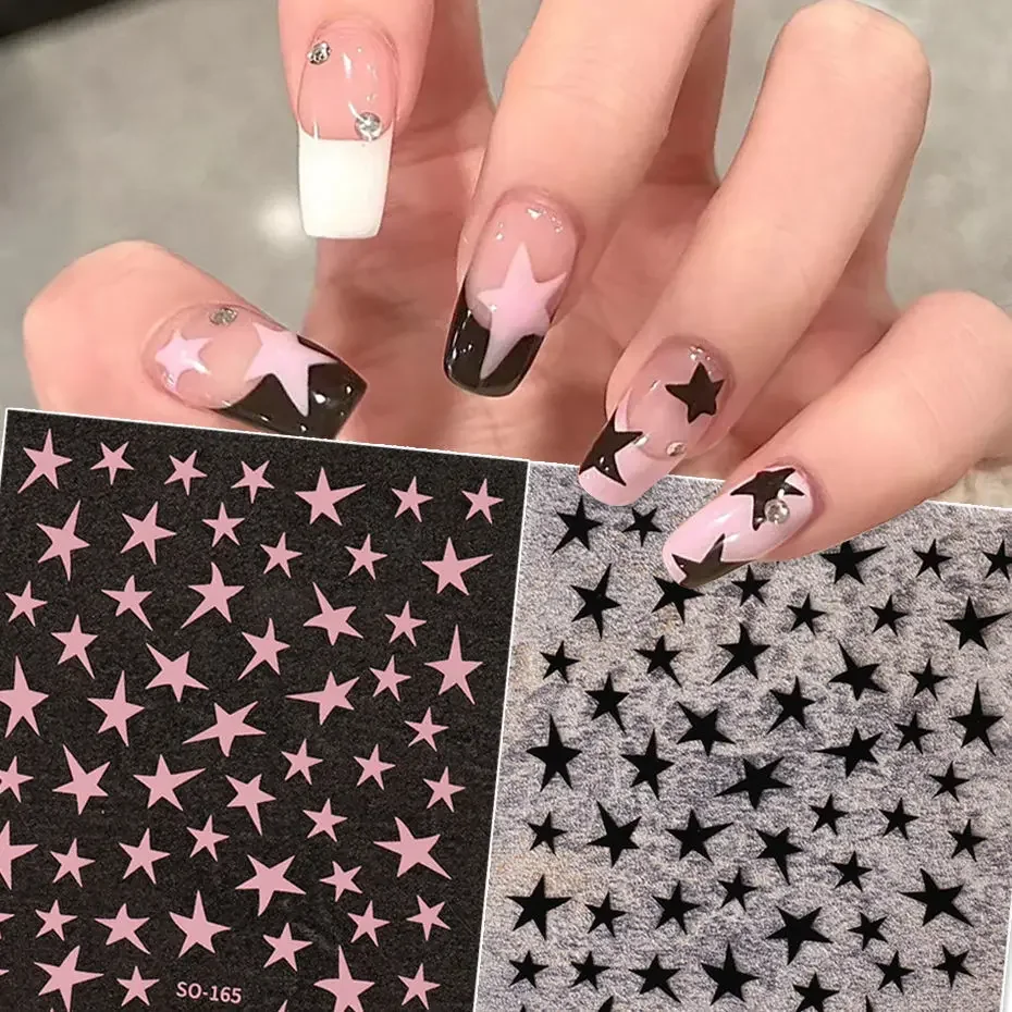 Irregular Pentagram Laser Shiny Nail Stickers - Self-Adhesive DIY Manicure Decals & Foils Wholesale Decor