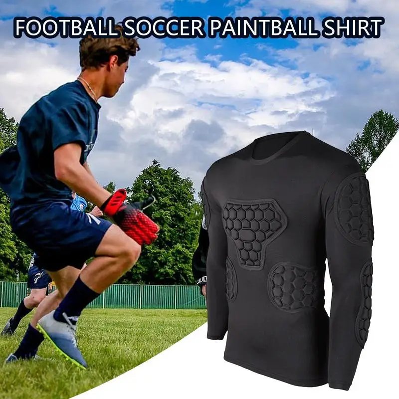 

New Arrival Men's Rugby Soccer Goalkeeper Jerseys Padded Football Training Clothing Sponge Goal Keeper Protective Shirts Elbow