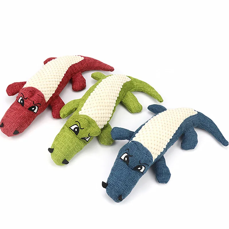 

Simulated Crocodile Plush Toys for Dog, Bite Resistant, Linen Molars, Teeth Cleaning, Pet Accessories, New
