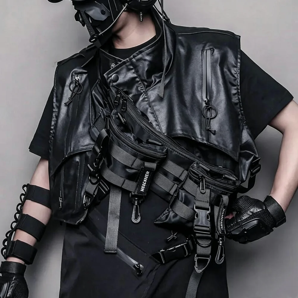 รูปสินค้า กระเป๋าผ้าสไตล์ Techwear ผู้ชายผู้หญิง ถอดได้ ใส่สบาย พร้อมกระเป๋า Crossbody