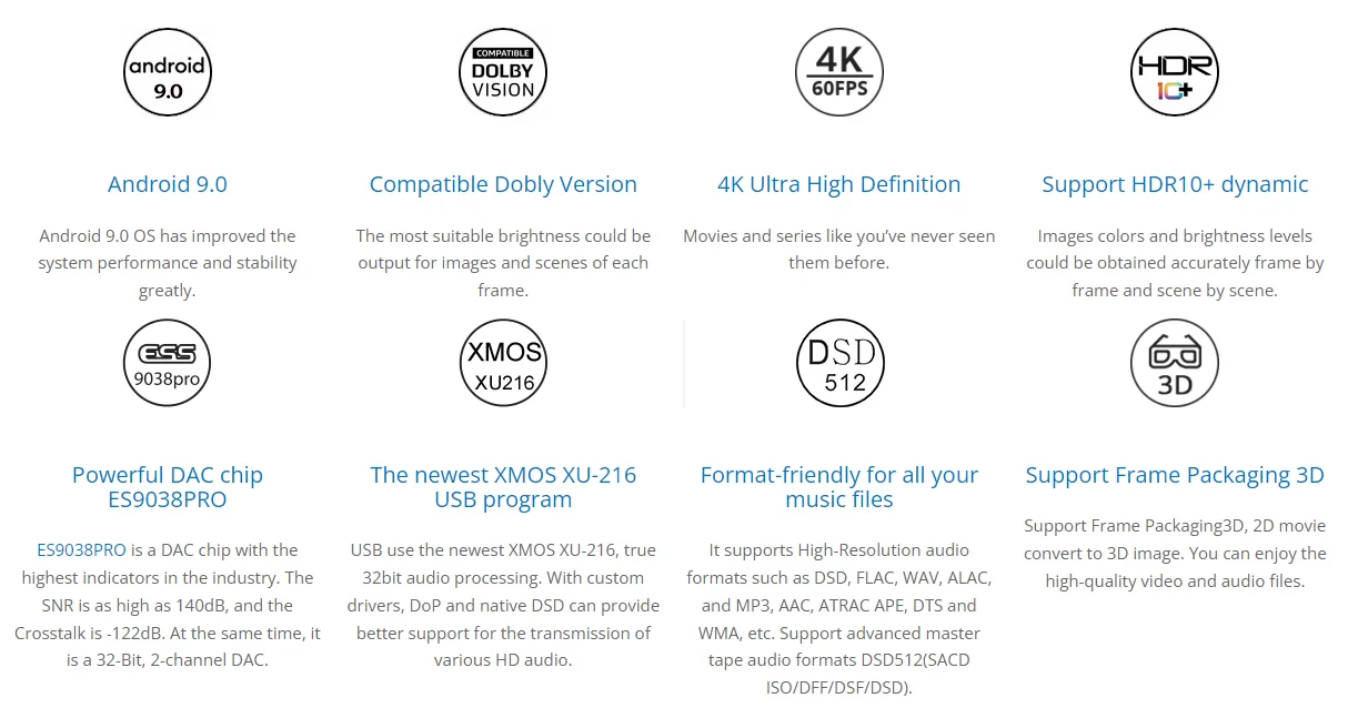 Realtek-1619 HDD ÷̾ Eweat R11II ȵ̵ 9.0 ̵ ÷̾ TV ڽ, Nas  ESS9038PRO DAC ڴ  