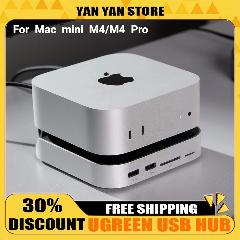 UGREEN USB Docking Station For Mac Mini M4 M4 Pro M.2 NVMe SSD 8TB Max 10Gbps USB-A&C Ports SD&TF 170MB/s USB Splitter Dock