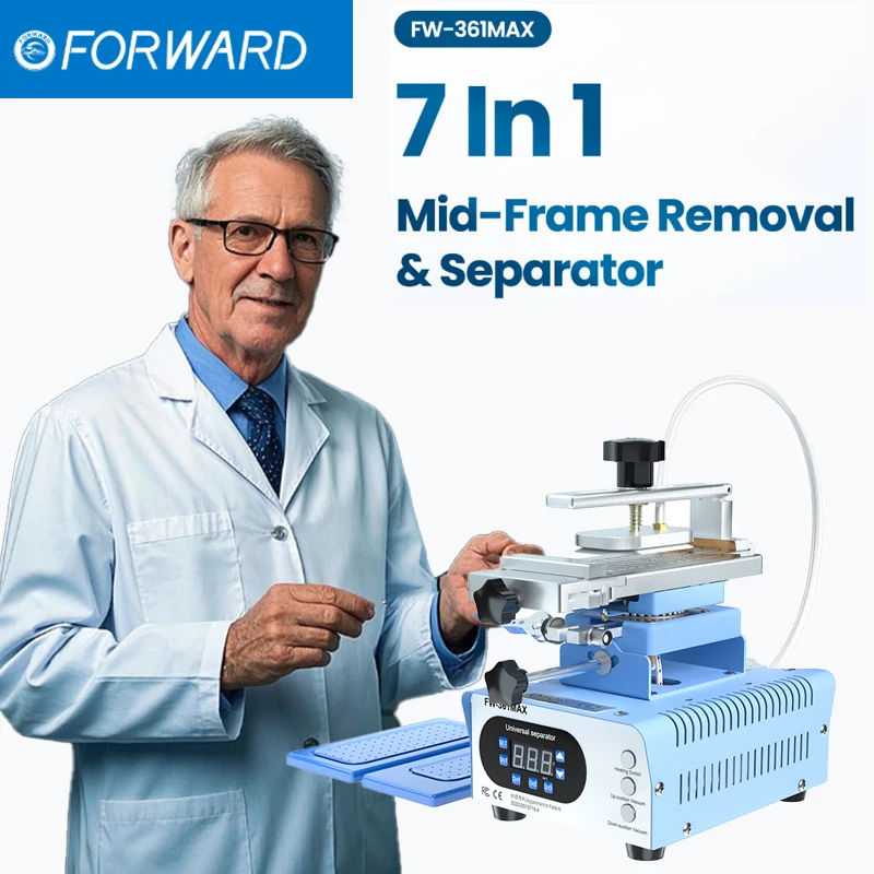 Forward FW-361Max 7 in 1 medium frame removal and lcd frame separator rotating machine vacuum heating table for phone repair