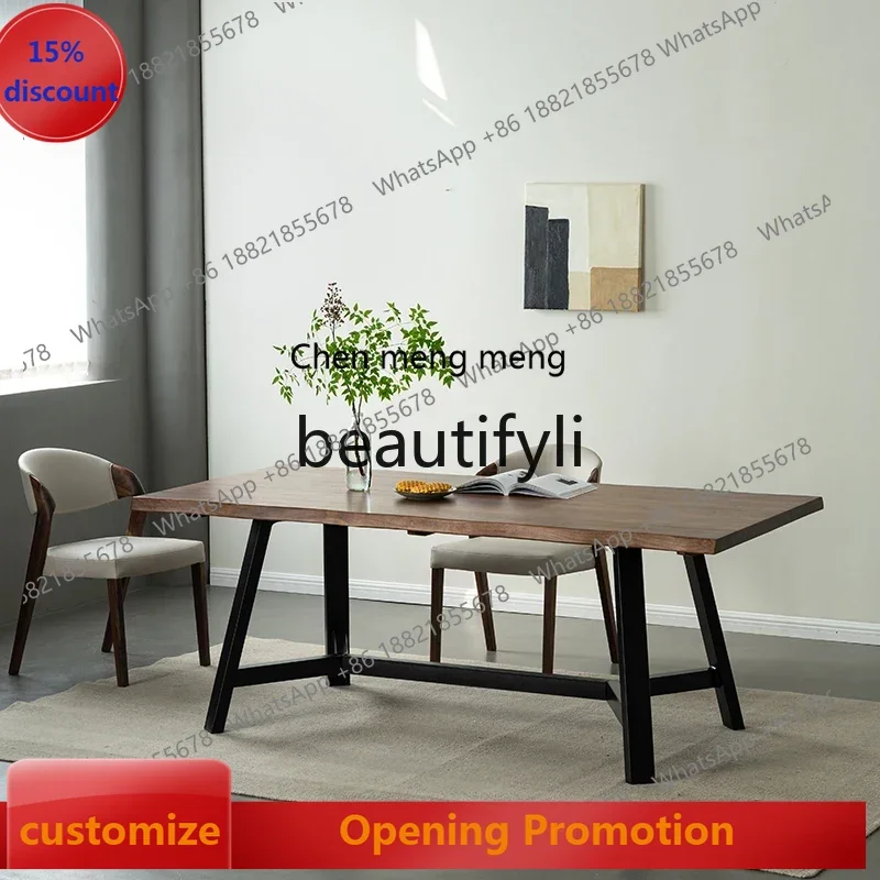 S7486teae North American black walnut dining table, all solid wood ...