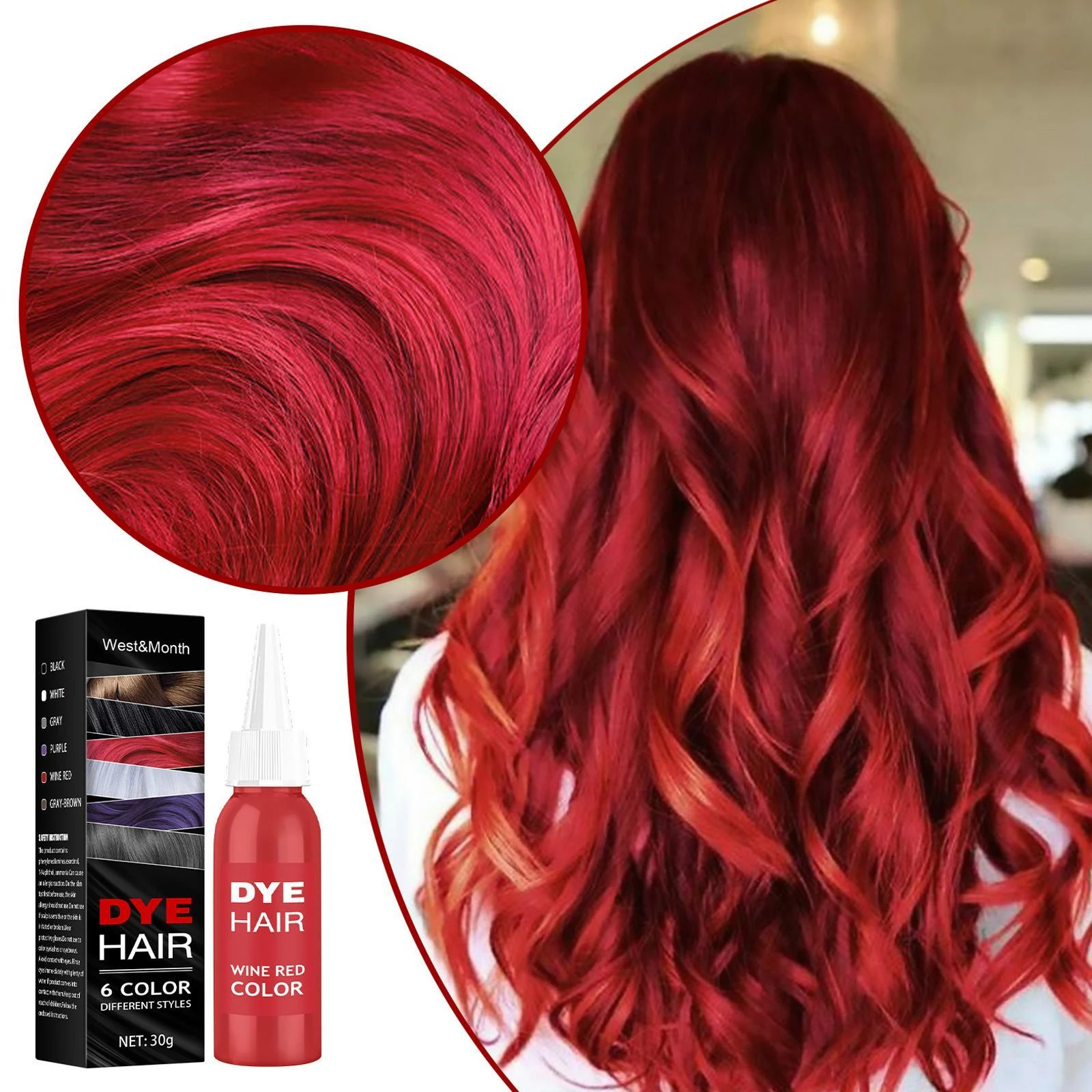 30ml Natural Plant Fast Hair Dye Unisex Punk Permanent Hair Dye Cream  Fashion Black White Grey Wine Red Purple Beige Hair Dye - Hair Color -  AliExpress
