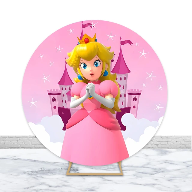 Personalised Super Mario Bros and Princess Peach Birthday Backdrop 