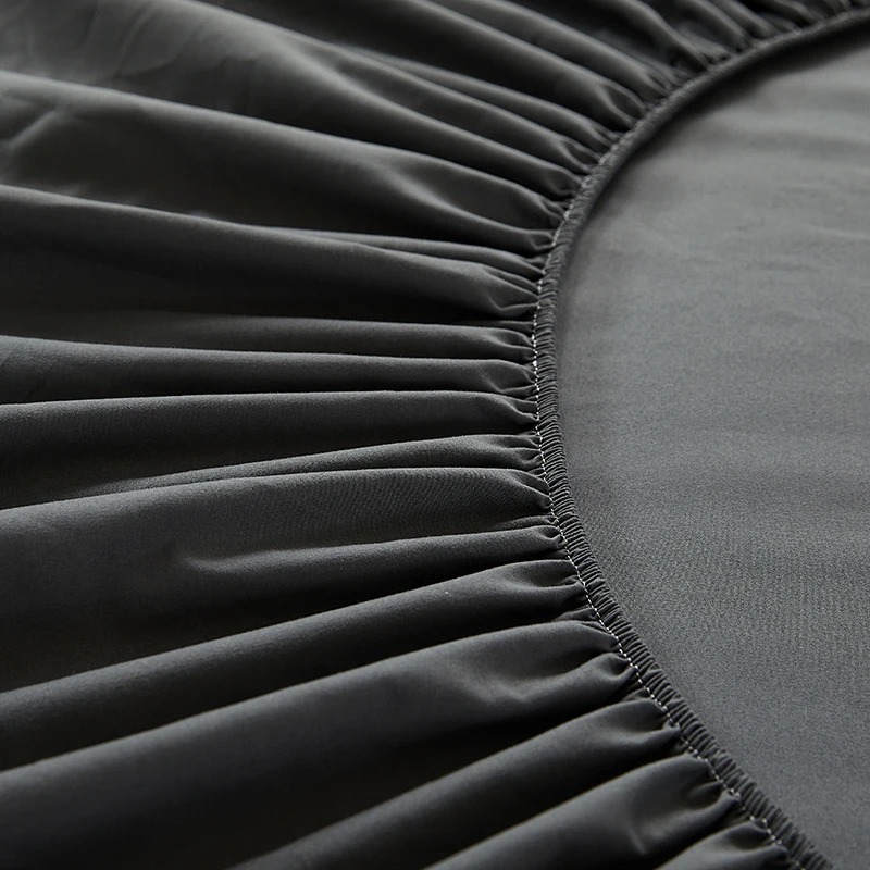 Fitted Bed Sheet With Elastic Band Solid Color Mattress Covers Protector For Single Double King Bed Cotton 150/160/180x200