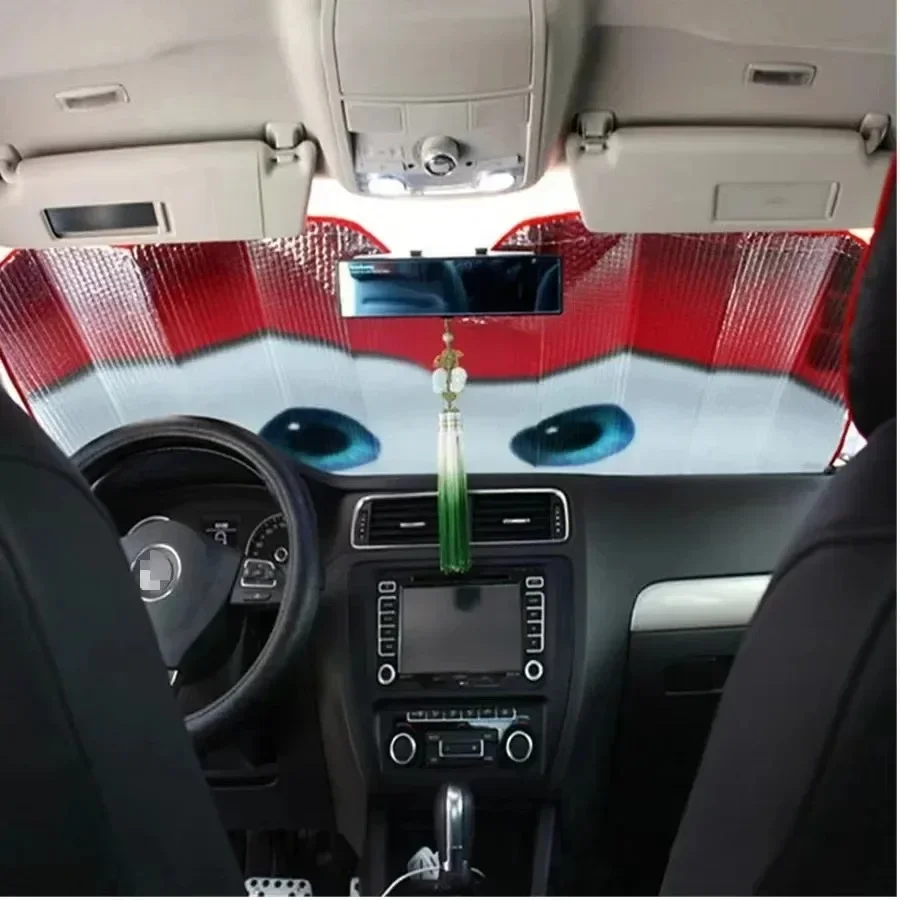 Car Front Seat Heat Dissipation Sunshade Interesting Eyes Windshield Sunshade Car Window Cover Sun Shade Cute Auto Accessories