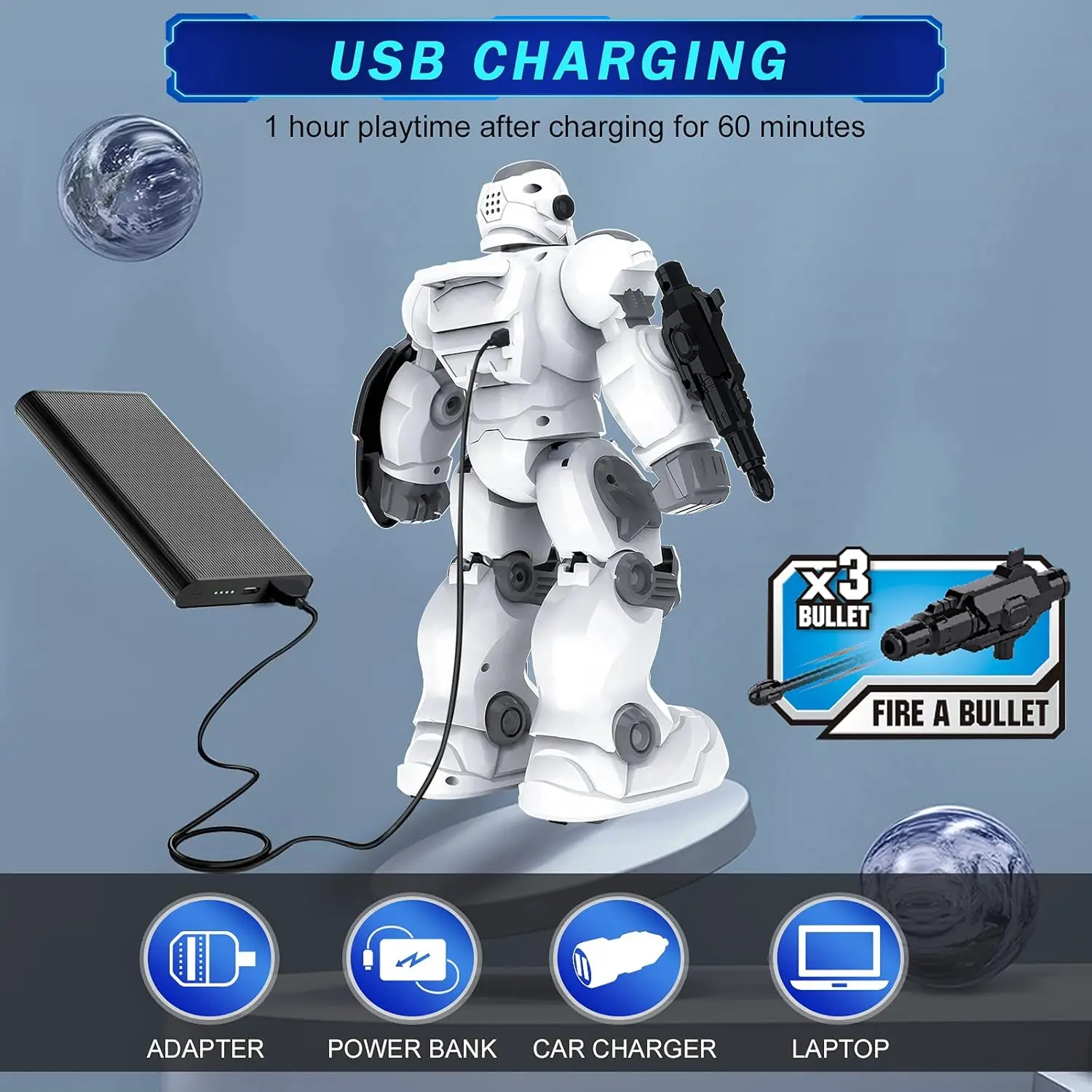 Toys for Boys Girls Remote Control RC Robot Toy Intelligent Programmable Gesture Sensing Birthday Gifts for Kids Age 6 7 8 9 10 6