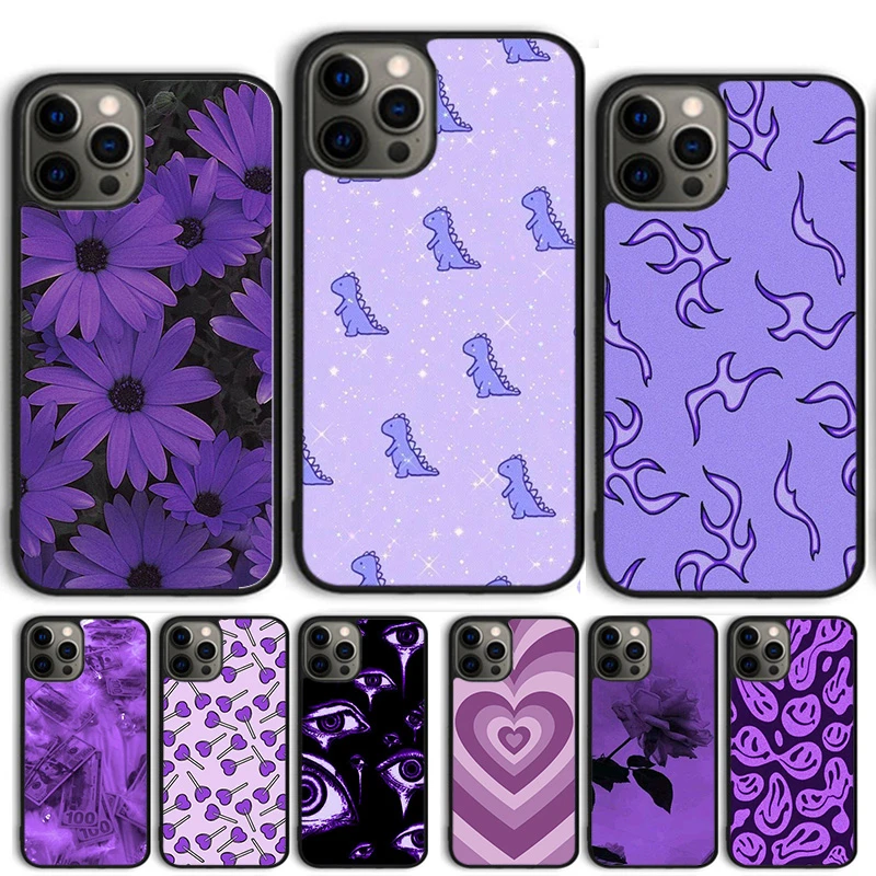 Purple Aesthetic Phone Case For Iphone 13 12 Mini X Xr Xs Max Cover For Apple Iphone 11 Pro Max 5 6s 8 7 Plus Se Coque Mobile Phone Cases Covers Aliexpress