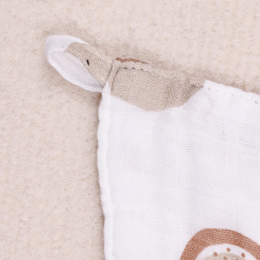 Baby Towel 5PCS Set Bamboo Cotton Face Solid Print Muslin Square Soft Burp Cloth