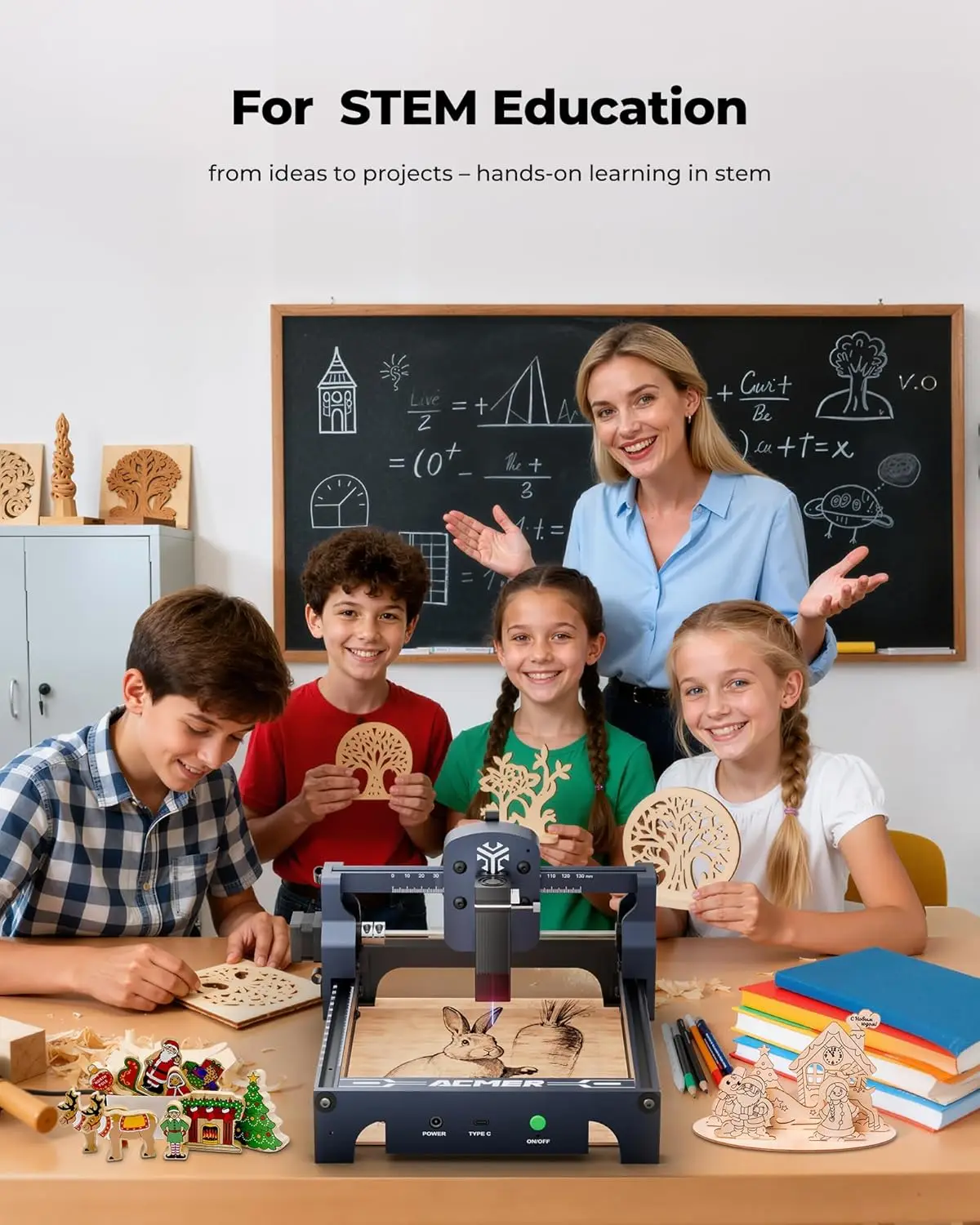 S1 Laser Engraver, 6000mW Laser Engraver Machine Higher Accuracy Wood Cutter and Engraving Machine with Working Area 130x130mm,0