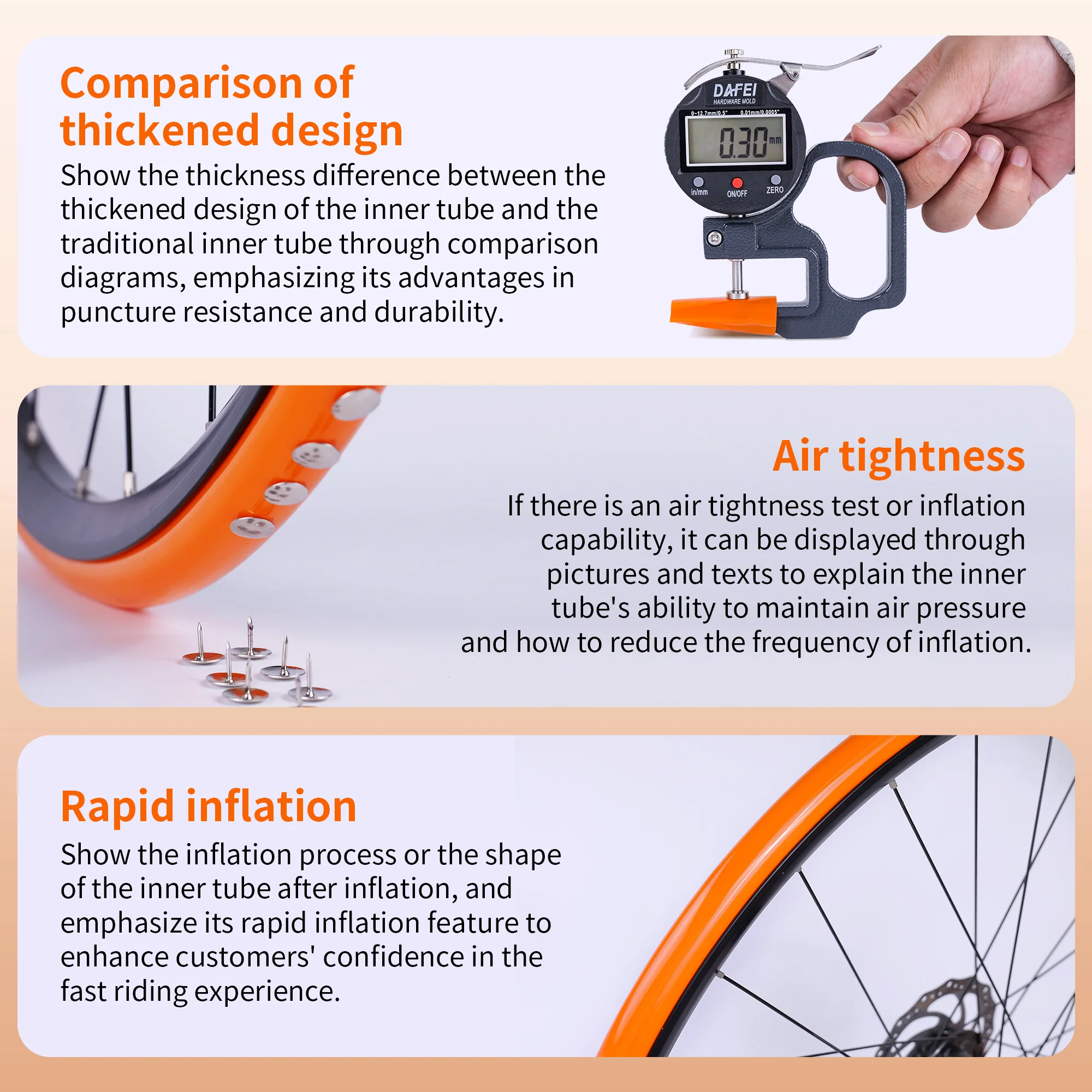 Puncture-Resistant TPU Gravel and Off-Road Bike Inner Tube with French Valve
