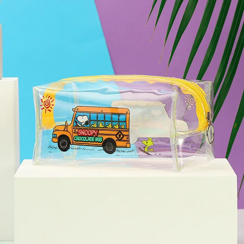 Snoopy Cosmetic Bag Clear Make Up Case Waterproof Lipstick Bag Peanuts Kawaii Makeup Box Clutch Anime Organizer High Capacity 3