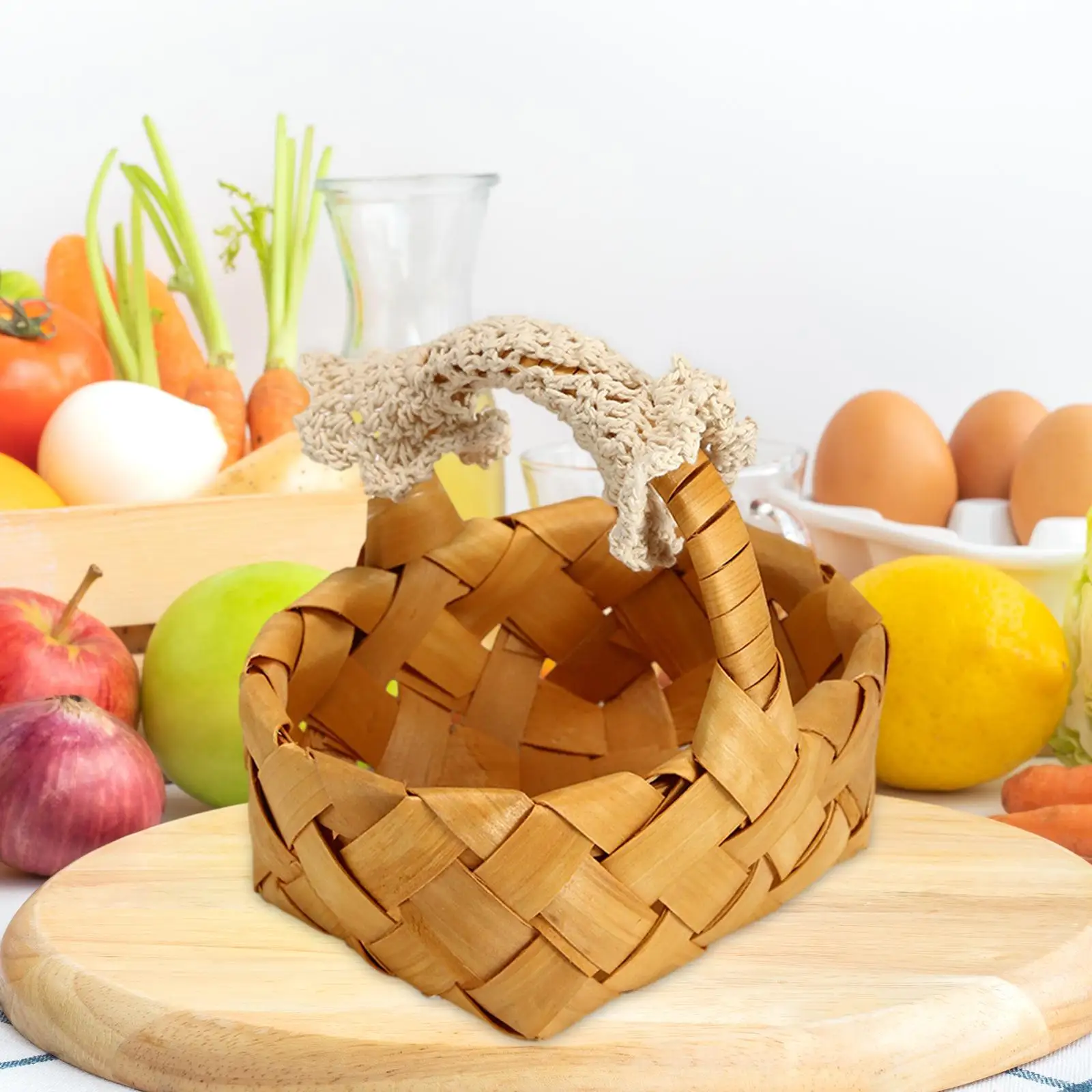 Easter Basket Easter Decor Woven Small Bamboo Basket for Candy Gifts Wedding