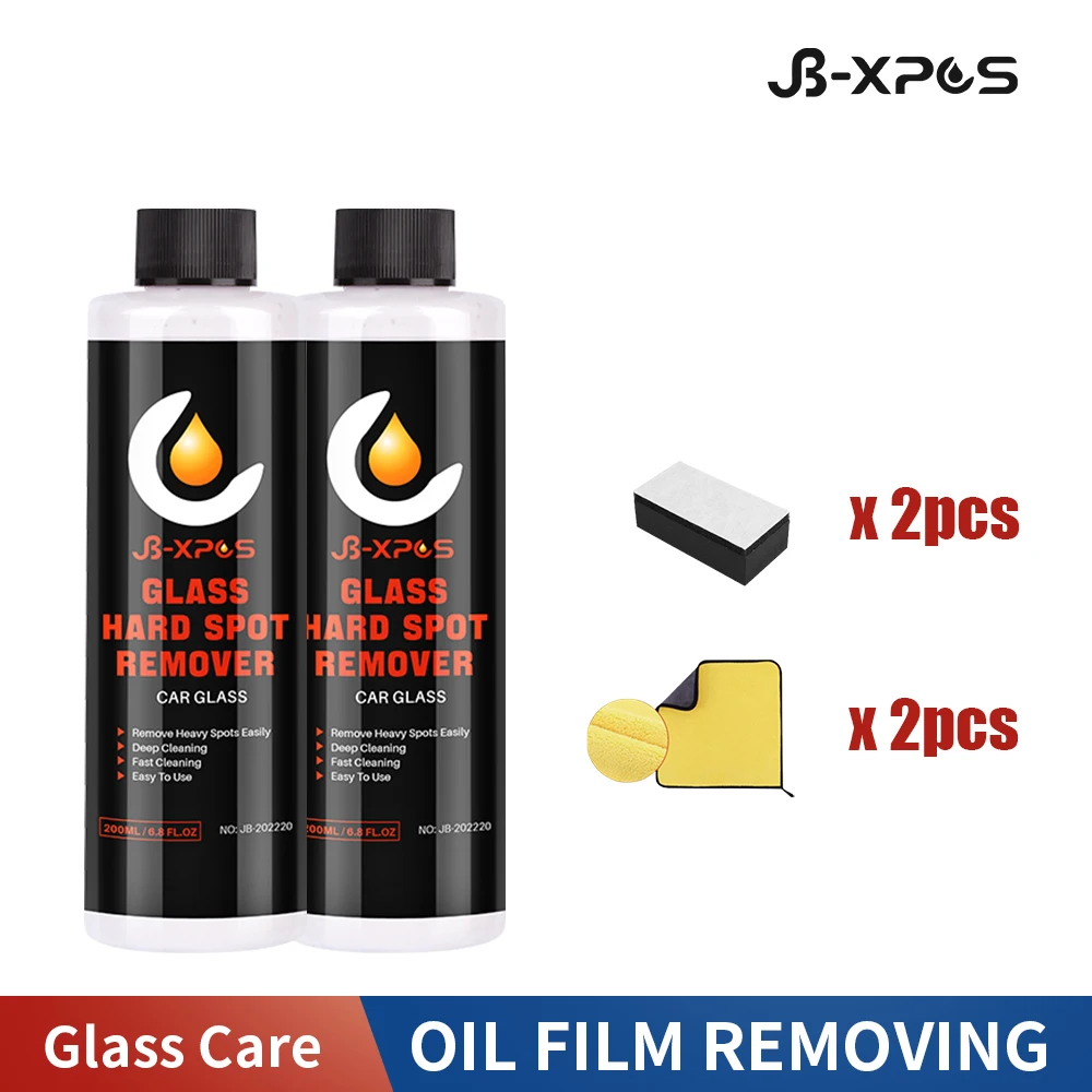 

2pcs Windshield Cleaner Kit Car Glass Oil Film Removing Paste Auto Anti-rain Glass Film Coating Agent JB 20