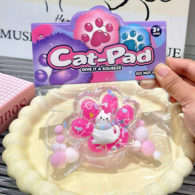Funny Gift Squeeze Toy Squeeze Cat Paw Toys Sticky Abreact Decompressing Pinching Cat Paw Soft Relief Relax Toys 2