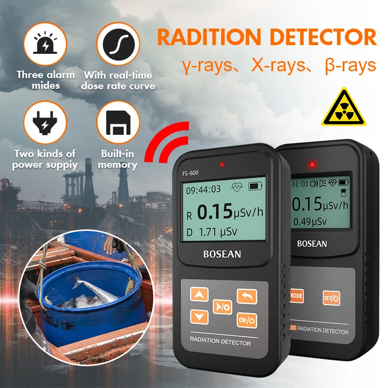 

Geiger Counter Nuclear Radiation Detector Portable X-ray Beta Gamma Detector Y-ray β-ray Radioactive Tester Nuclear Wastewater