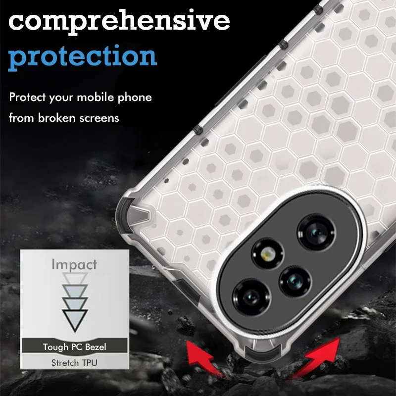 Honeycomb Pattern Armor HD Shockproof Protective Phone Case