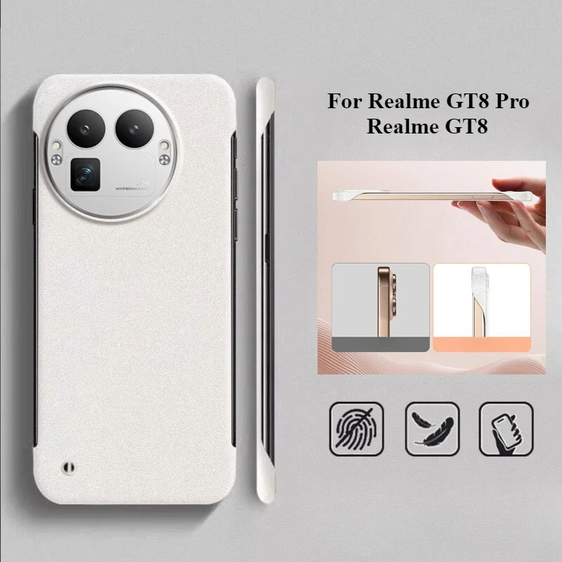 Ultra-Thin Frameless Sandstone Protective Phone Case - Hard PC Anti-Fall Cover with Bumper