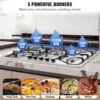 30-inch Gas Cooktop, 5 Burners Built-in Gas Stove Top, Max 12250BTU NG/LPG Convertible Stainless Steel Natural Gas Hob, with The 3